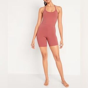 Old Navy Active Wear PowerChill Racerback Bodysuit  Pink Medium Petite